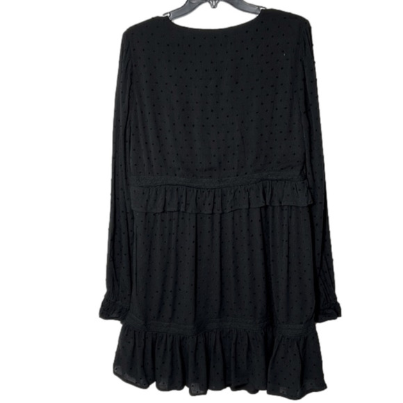 Paige Odelise Clip Dot V-Neck Long Sleeve Black Dress - Size Medium, NWT - Picture 9 of 16